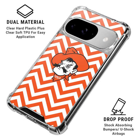 Oklahoma State University Chevron Print Google Pixel 10 Clear Case